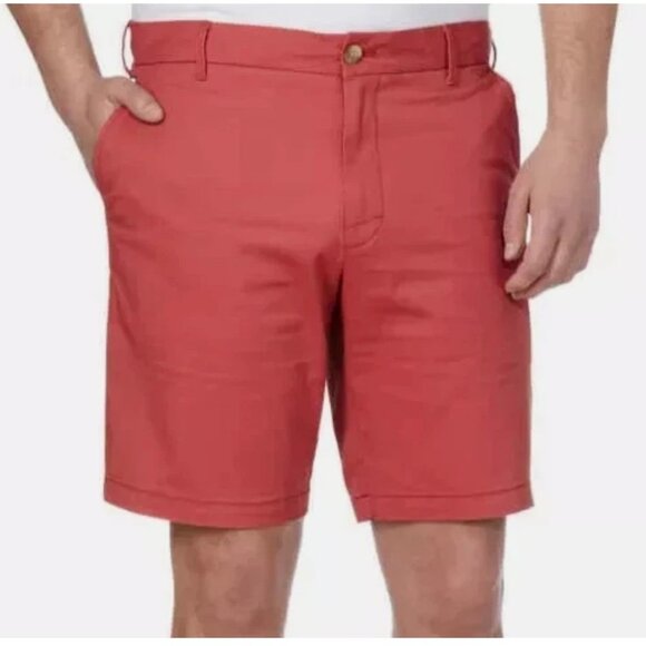 NEW Izod Saltwater Men's Size 34 Red Flat Front Chino  Shorts - Picture 1 of 7